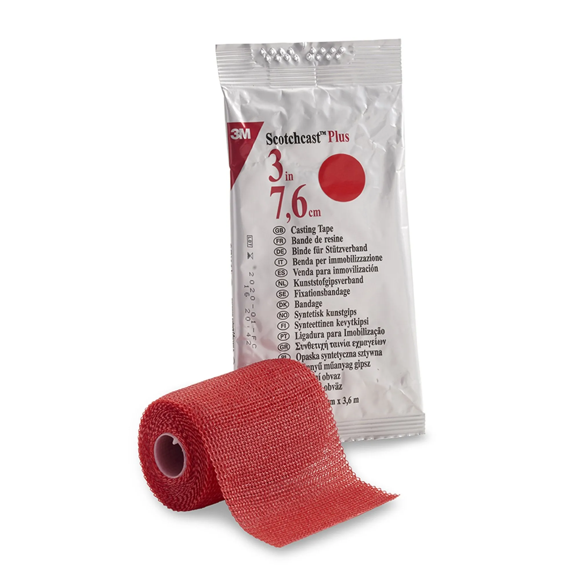 3M™ Scotchcast™ Plus Cast Tape, Red, 3 Inch x 4 Yard, 1 Box of 10