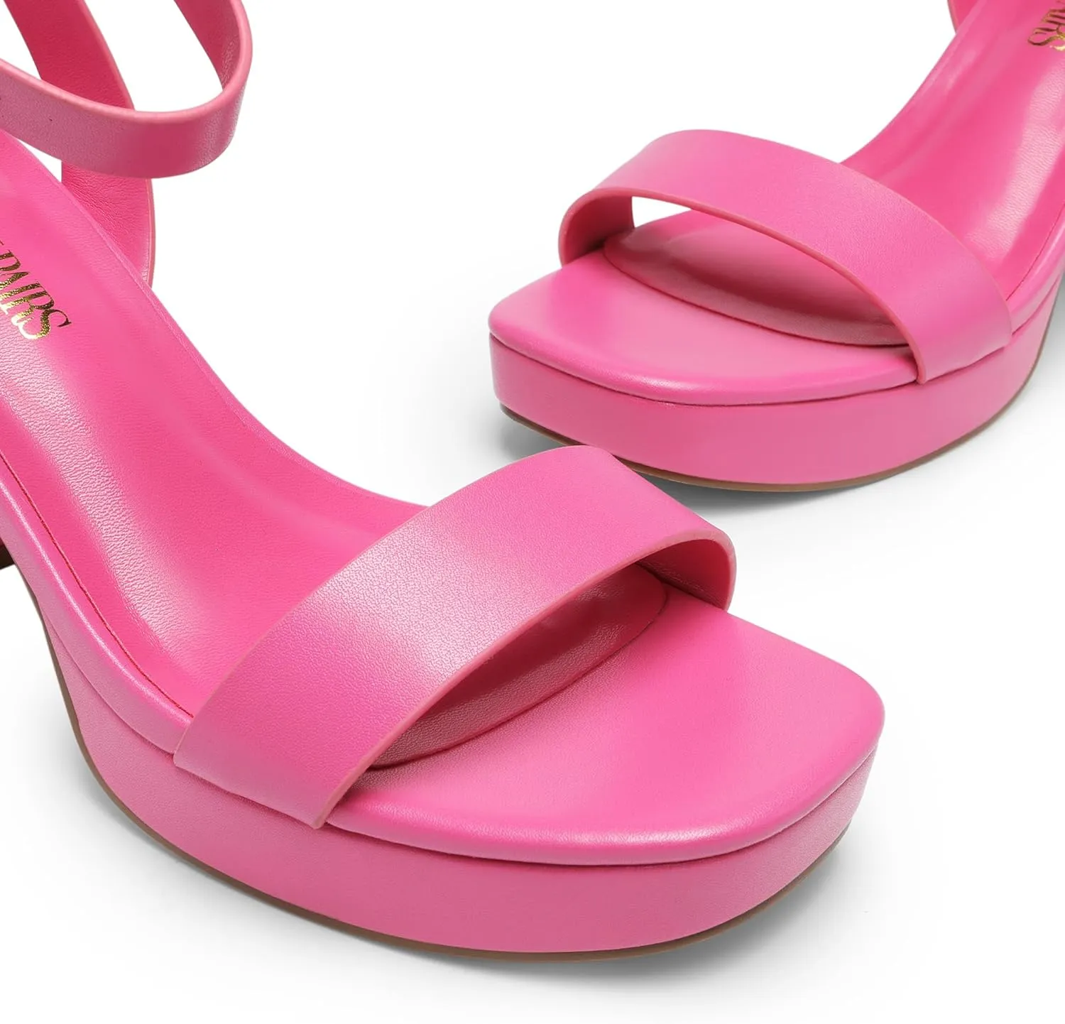 DREAM PAIRS Platform Heels for Women High Block Chunky Open Toe Ankle Strap Heels Fashion Wedding Party Evening Prom Dance Dress Pump Sandals Shoes