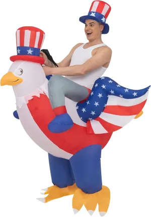 Independence Day Inflatable Eagle Costume Riding on Bald Eagle Blow up Costume for Adult/Halloween/Independence Day Parade