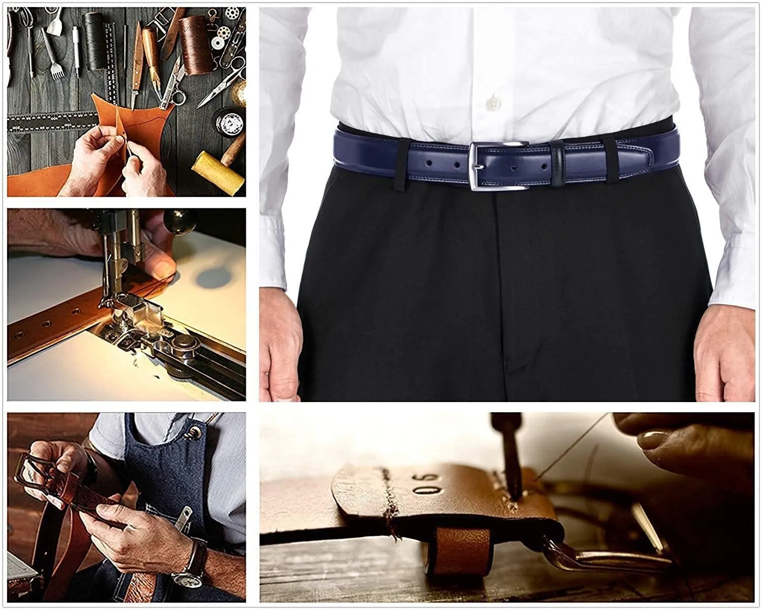 KM Legend Mens Genuine Leather Dress - Classic & Fashion For Work Business And Casual Belt