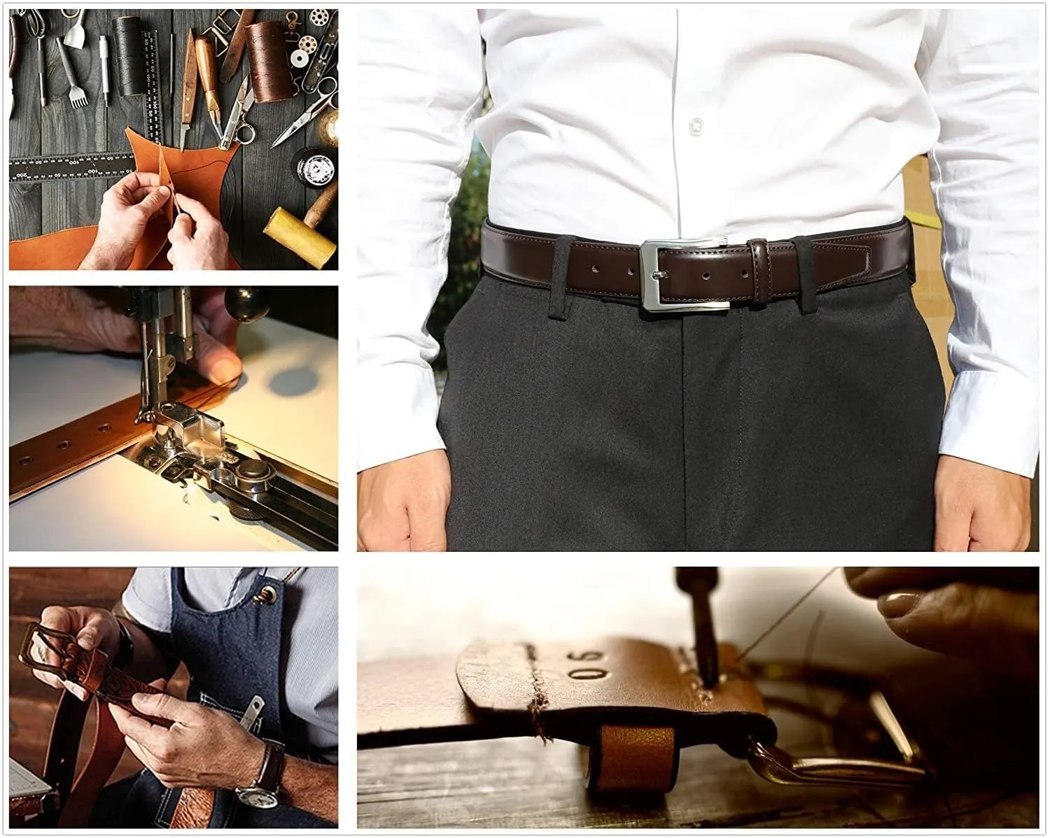KM Legend Mens Genuine Leather Dress - Classic & Fashion For Work Business And Casual Belt