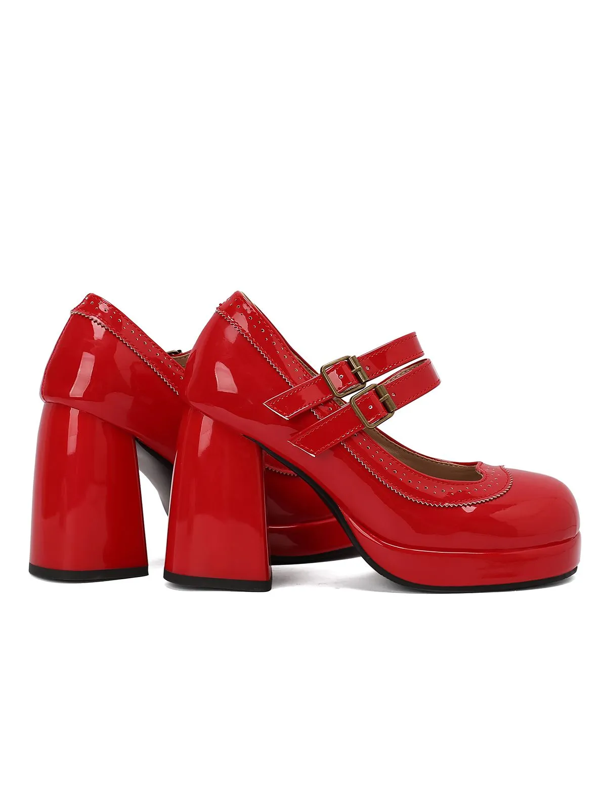 Latest Mary Jane Patent Leather Platform Chuny Heels