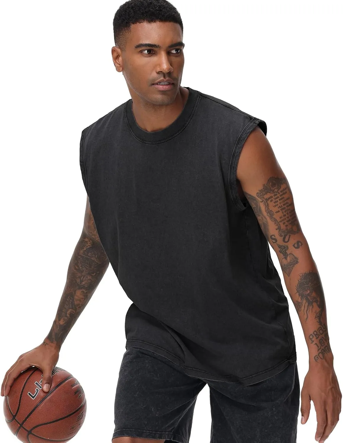 Mens Cotton Sleeveless Tank Tops Cut Off Muscle Gym T Shirts Running Beach Loose Fit Tees