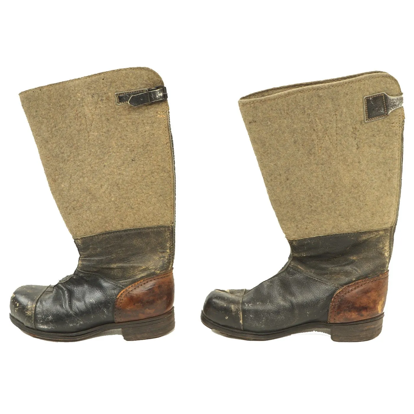Original German WWII Wool Felt Sentry Winter Boots - Size 28cm