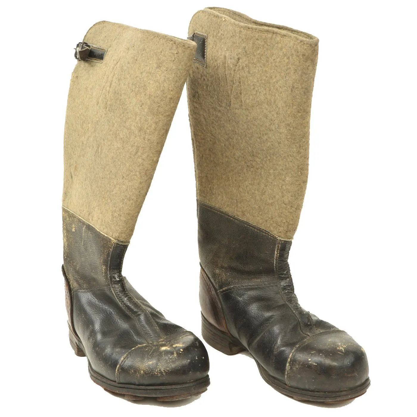 Original German WWII Wool Felt Sentry Winter Boots - Size 28cm