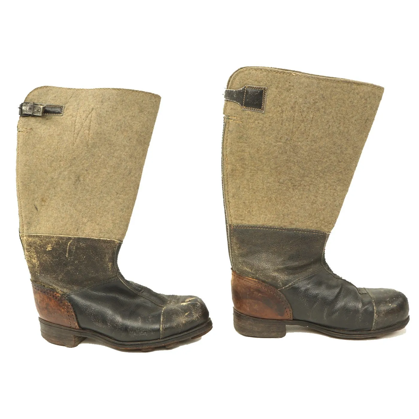 Original German WWII Wool Felt Sentry Winter Boots - Size 28cm