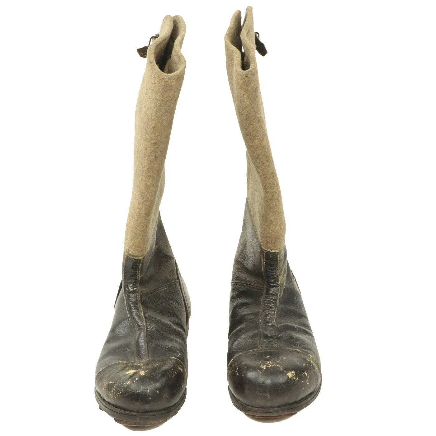 Original German WWII Wool Felt Sentry Winter Boots - Size 28cm