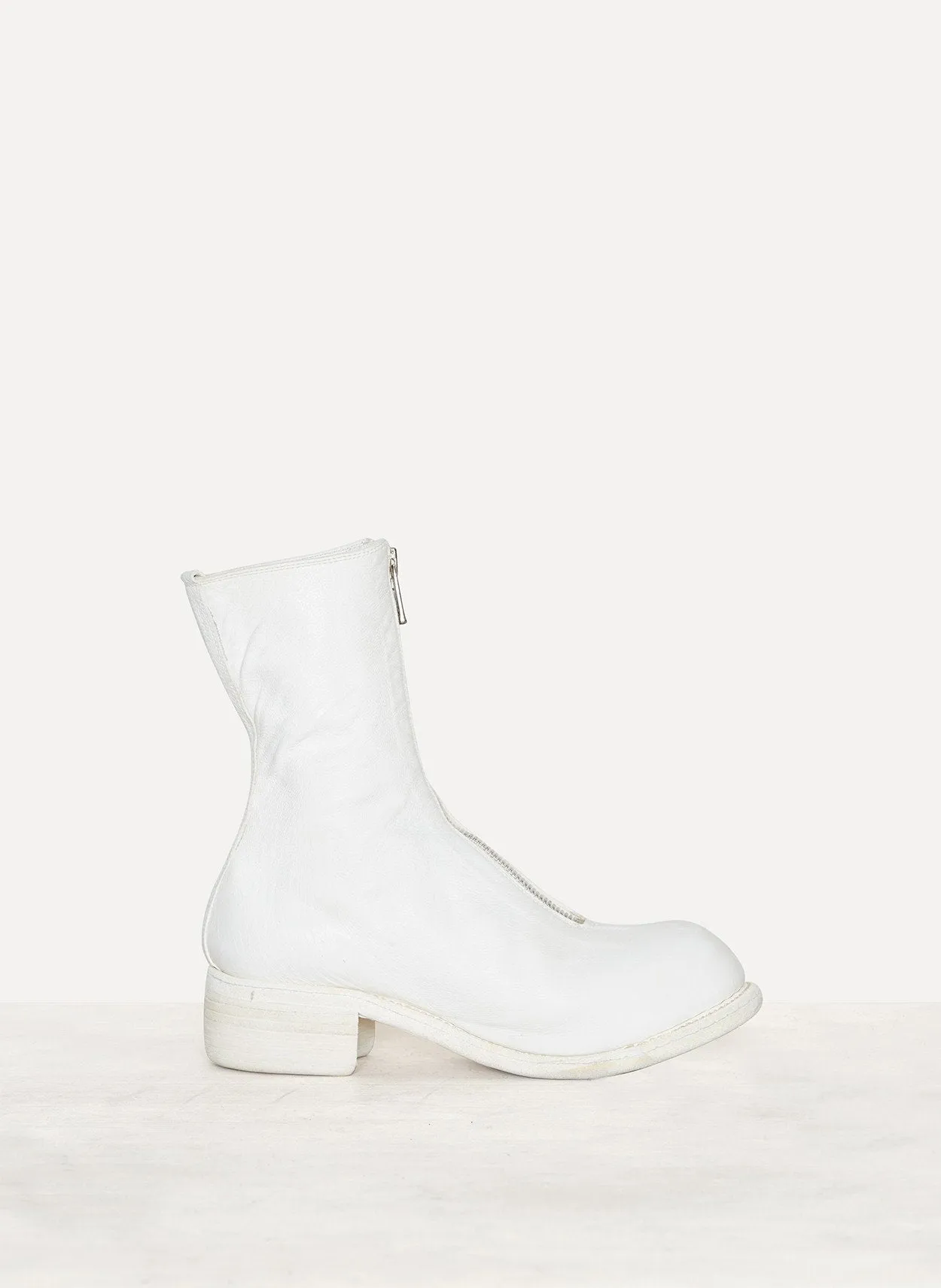 PL2 Off White Calf Orthopedic Mid Front Zip Boots