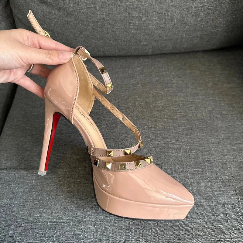 Platform Studded Gladiator Heels