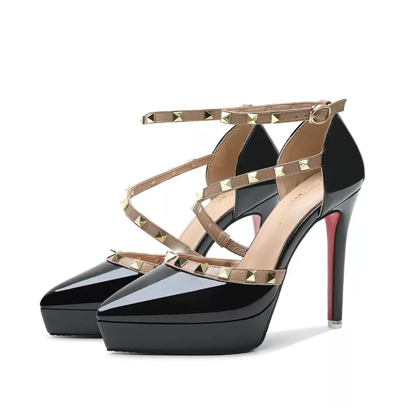 Platform Studded Gladiator Heels