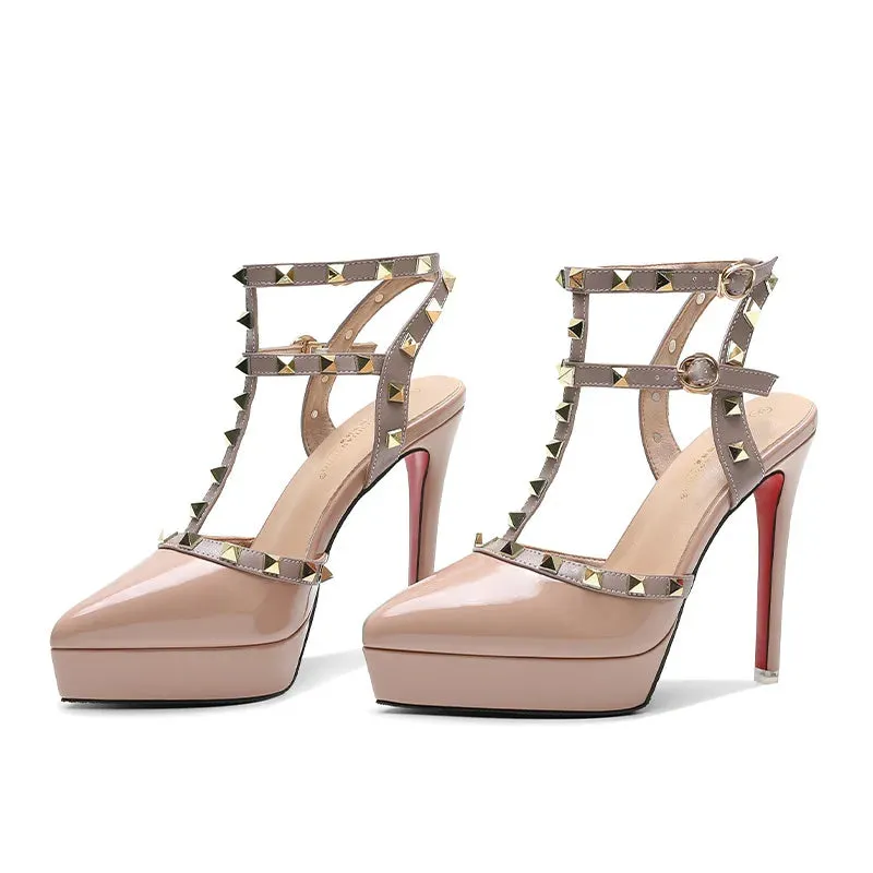 Platform Studded Gladiator Heels
