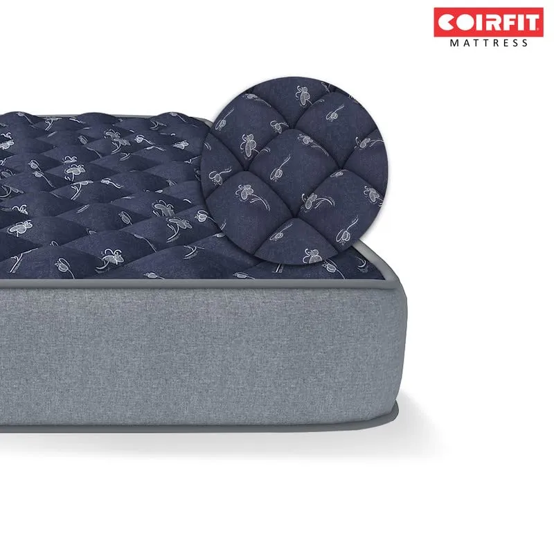 SLEEPSPA by COIRFIT Euphoria Normal Top 10 Inch King Size Bonnell Spring Mattress with 6 Year Warranty | Orthopedic Pro - Doctor Recommended | Pressure Relieving | PU Foam for Support (Blue,75X72X10)