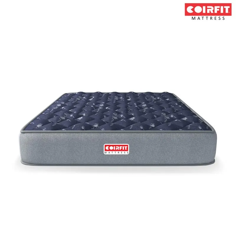 SLEEPSPA by COIRFIT Euphoria Normal Top 10 Inch King Size Bonnell Spring Mattress with 6 Year Warranty | Orthopedic Pro - Doctor Recommended | Pressure Relieving | PU Foam for Support (Blue,75X72X10)