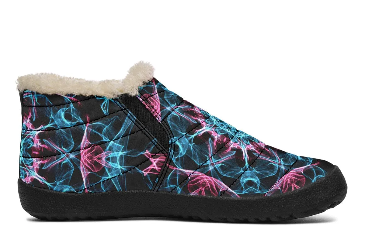 Smokey Blue Mandala Winter Slippers
