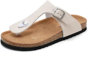 Torotto Boys Girls Flip Flops Comfortable Cork Footbed Thong Sandals with Adjustable Straps(Toddler/Little Kid/Big Kid)