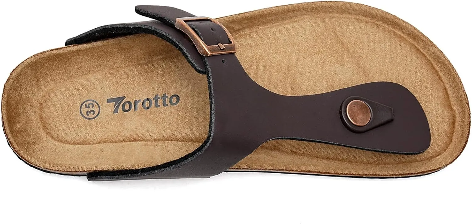 Torotto Boys Girls Flip Flops Comfortable Cork Footbed Thong Sandals with Adjustable Straps(Toddler/Little Kid/Big Kid)