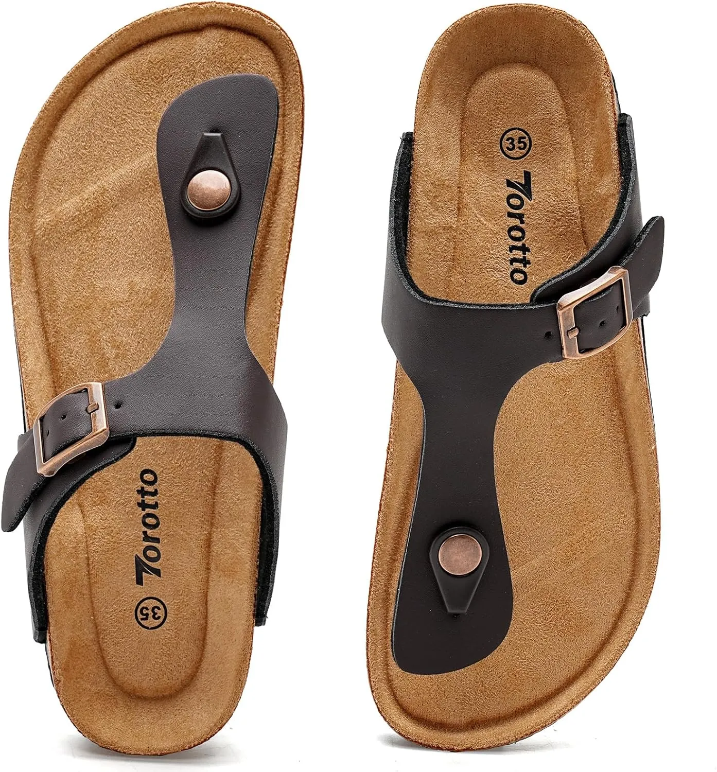 Torotto Boys Girls Flip Flops Comfortable Cork Footbed Thong Sandals with Adjustable Straps(Toddler/Little Kid/Big Kid)
