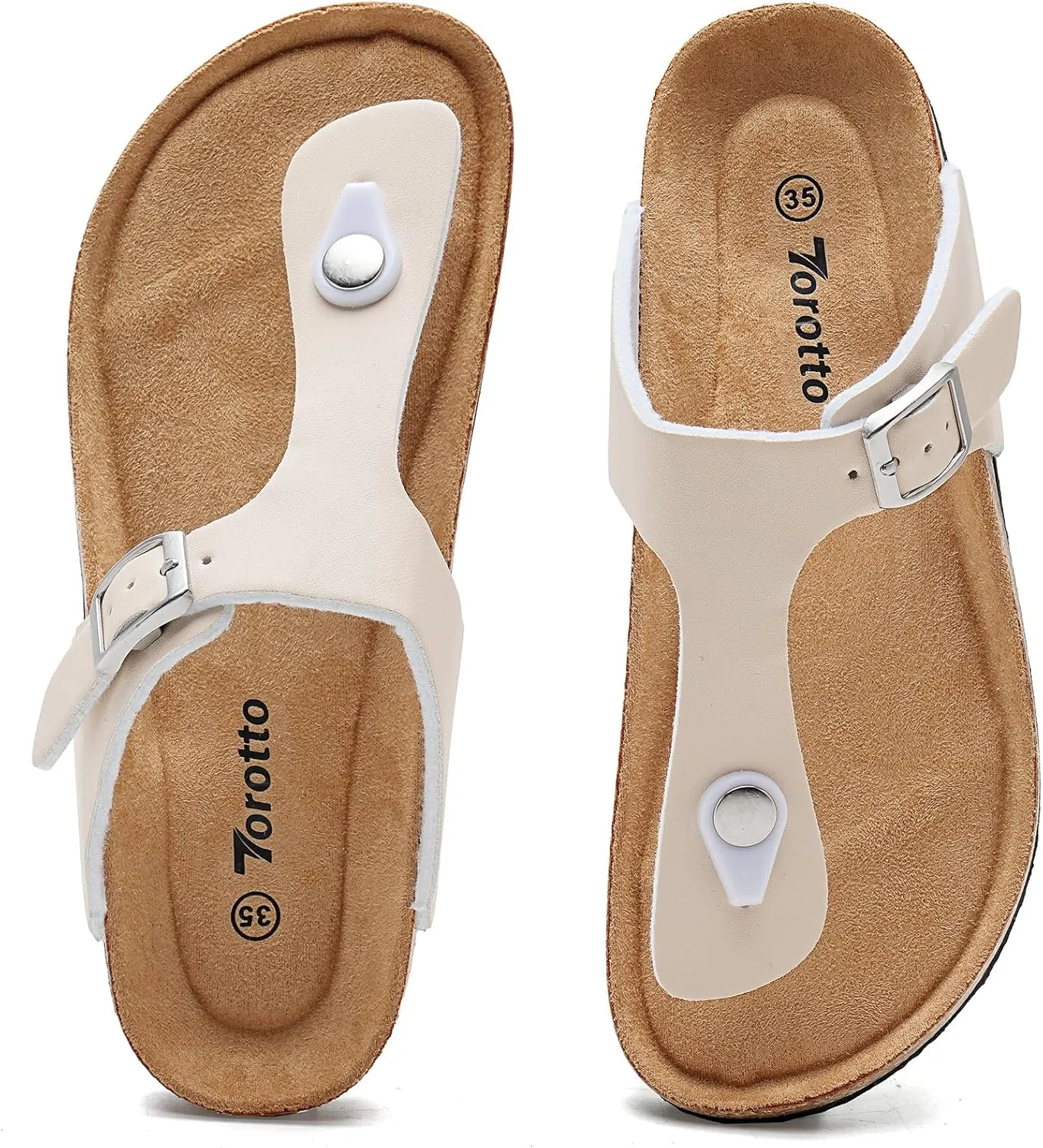 Torotto Boys Girls Flip Flops Comfortable Cork Footbed Thong Sandals with Adjustable Straps(Toddler/Little Kid/Big Kid)