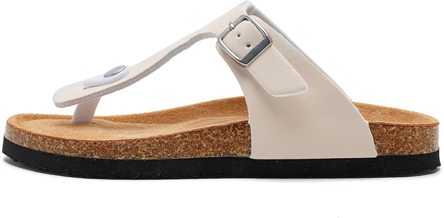 Torotto Boys Girls Flip Flops Comfortable Cork Footbed Thong Sandals with Adjustable Straps(Toddler/Little Kid/Big Kid)