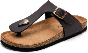 Torotto Boys Girls Flip Flops Comfortable Cork Footbed Thong Sandals with Adjustable Straps(Toddler/Little Kid/Big Kid)