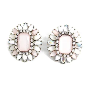 Yellow Chimes Sparkling Leaves Peach Shiny Flower Crystal Copper Stud Earrings for Women and Girls Yellow Chimes Sparkling Leaves Peach Shiny Flower Crystal Copper Stud Earrings for Women and Girls